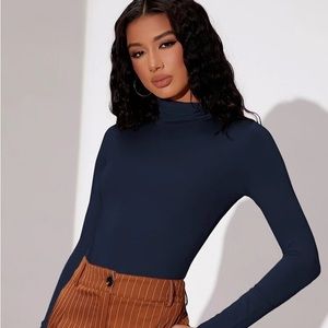 Long sleeve mock neck body suit